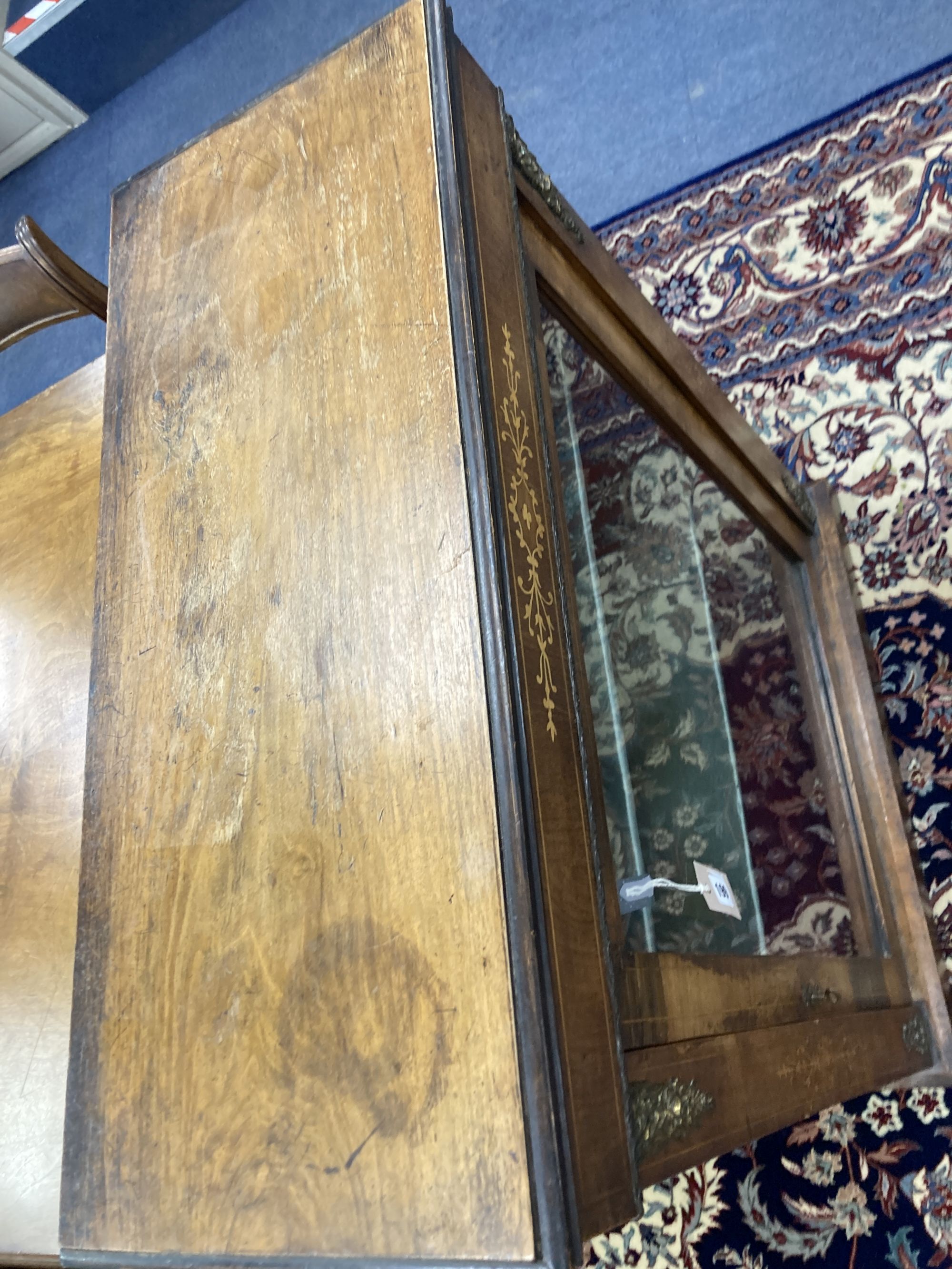 A Victorian walnut pier cabinet, width 74cm, depth 30cm, height 96cm